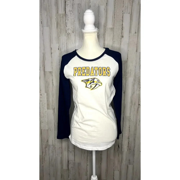 NWT NHL Nashville Predators Youth Girls‎ XL Raglan Long Sleeve Baseball Tee - Picture 1 of 5